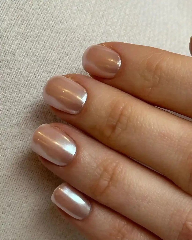 Summer Simple Nail Ideas Metallic French Nails