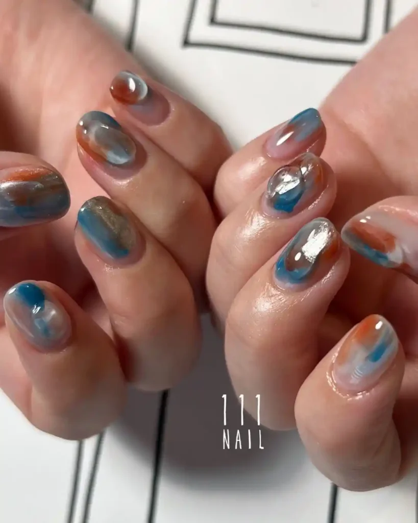 Simple Fall Nail Nuance Art