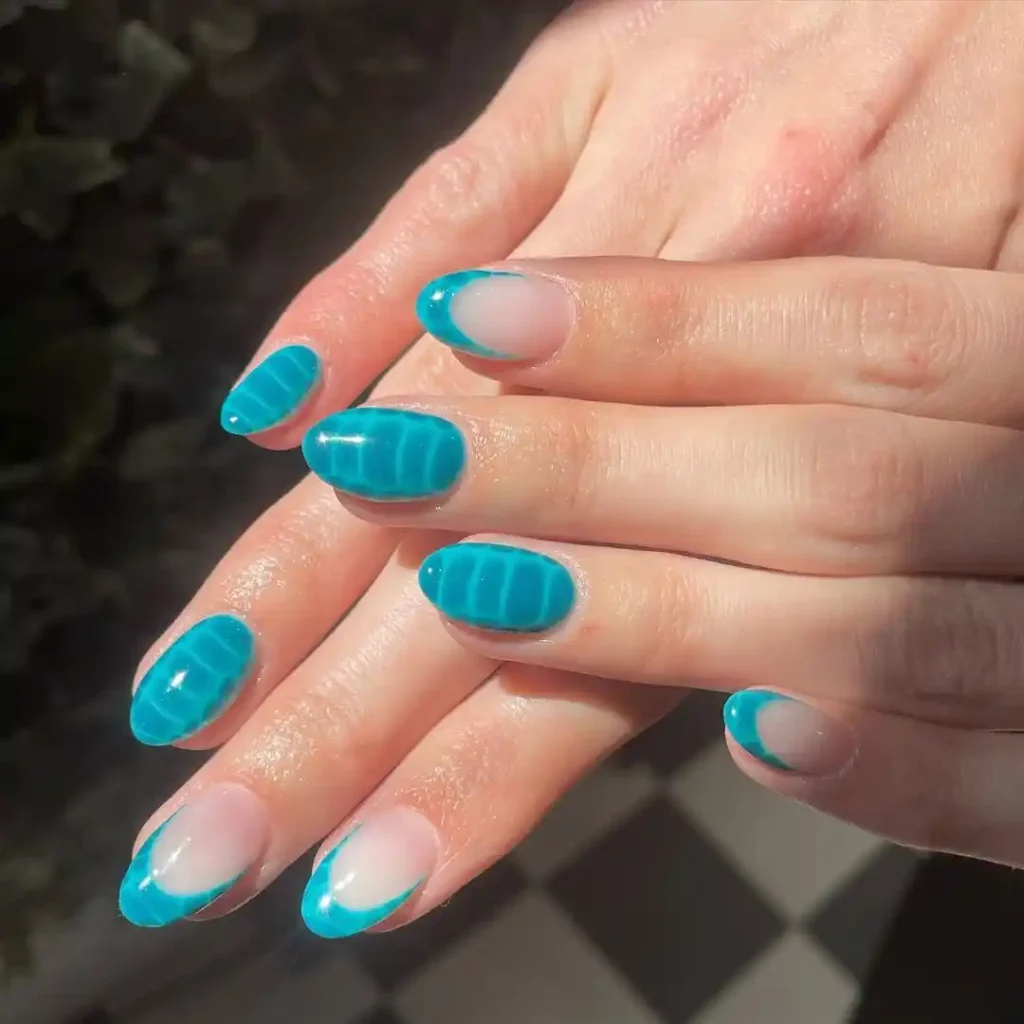 Summer Gel Nail Ideas Ocean Blues