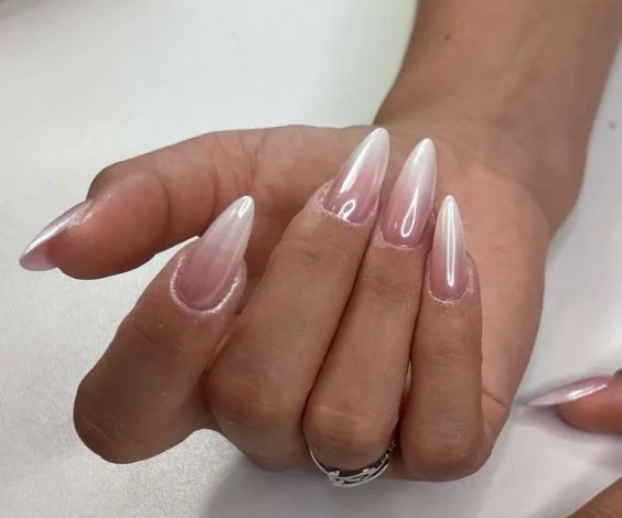 Baby Boomer Chrome Nude Nails