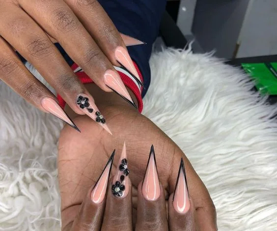 Black Stilleto Acrylic Nails