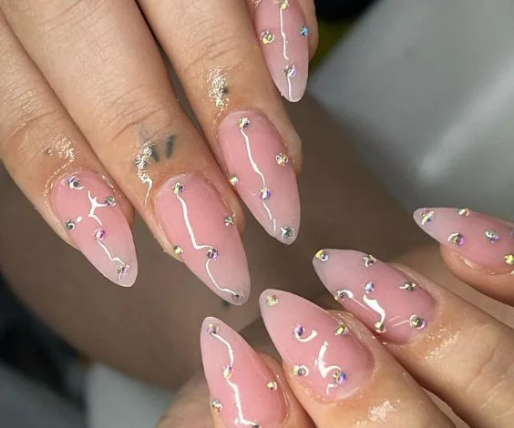 Bling Pink Nails