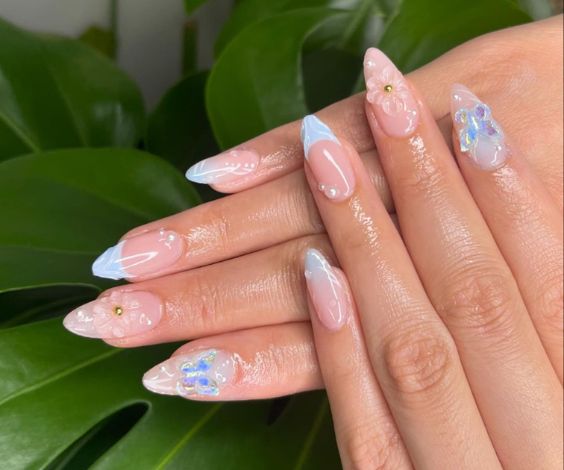 Blue Dream Almond Nails Shape