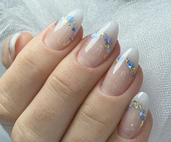 Christmas Foil Nude Nails