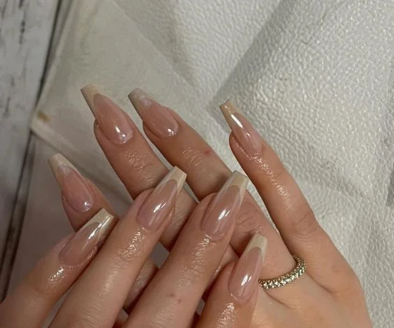 Cream Nude Nails