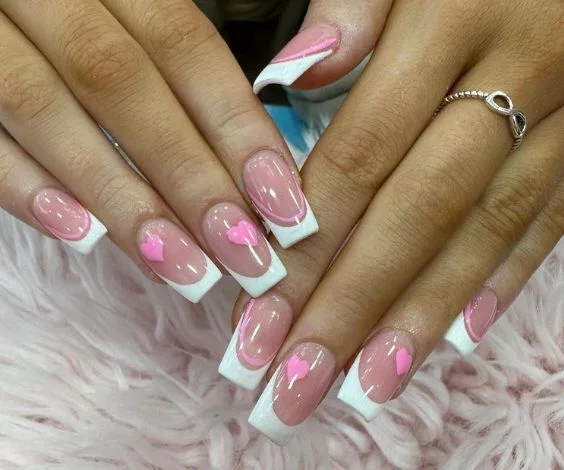 Cute Valentine Pink Nails