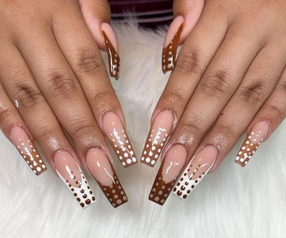 Dotted Acrylic Nails