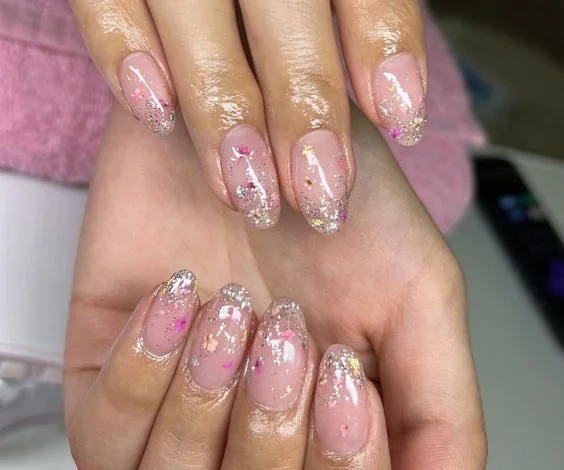 Dried Flower Acrylic Nails