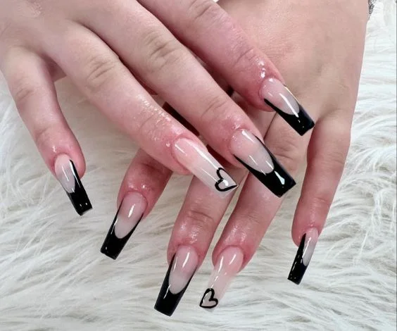 Elegant Black Acrylic Nails