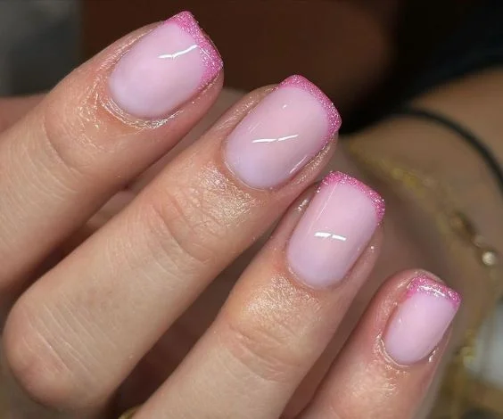 Glitter Pink Nails