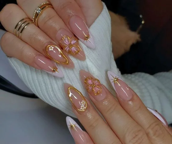 Golden Touch Acrylic Nails