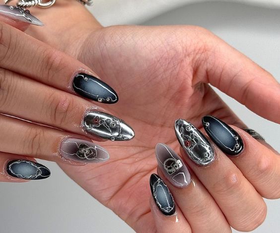 Gothic Aura Almond Nail Shape