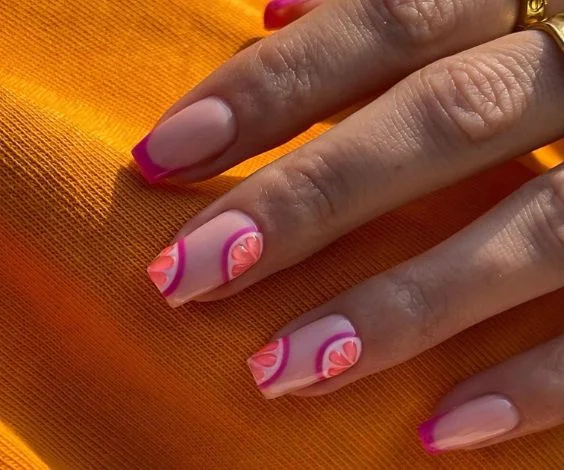 Grapefruit Manicure Pink Nails