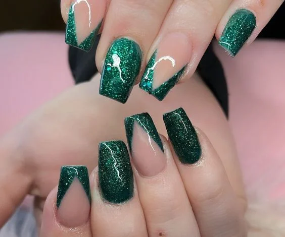 Green Acrylic Nails