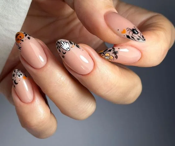 Nude Halloween Nails