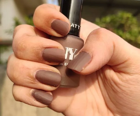 Matte Chocolate Nude Nails