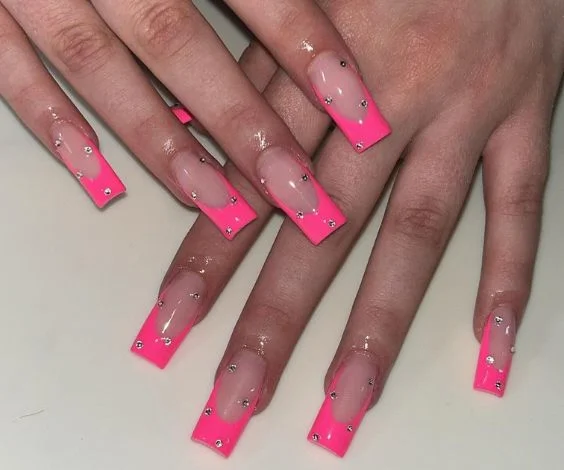 Neon Pink Acrylic Nails