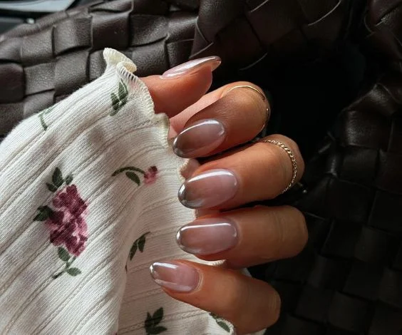 Ombre Chrome Nude Nails