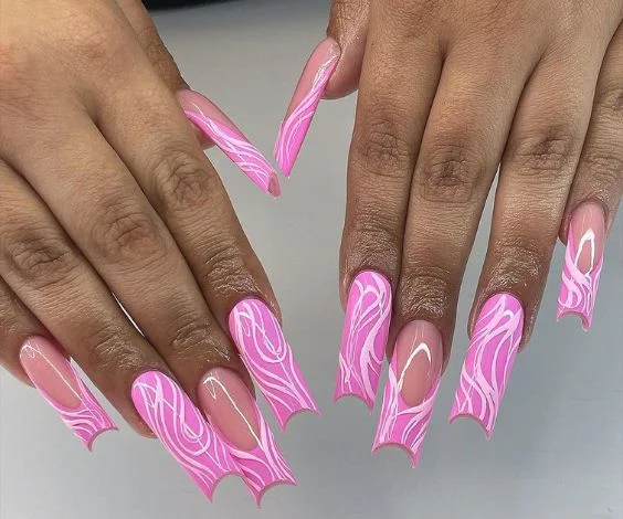 Pink Baddie Nails