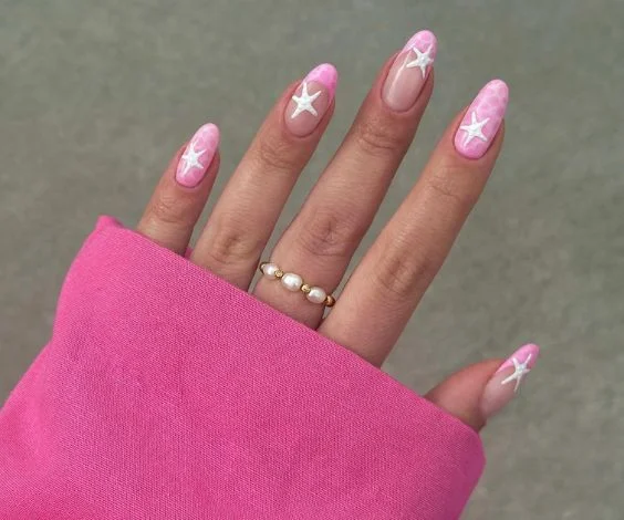 Pink Holiday Nails