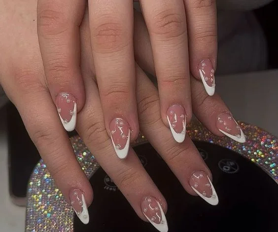 Almond French Acrylic Nails