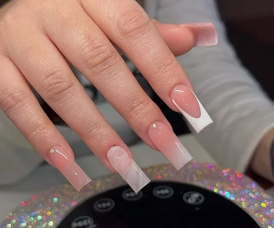 Simple Long Squares Acrylic Nails