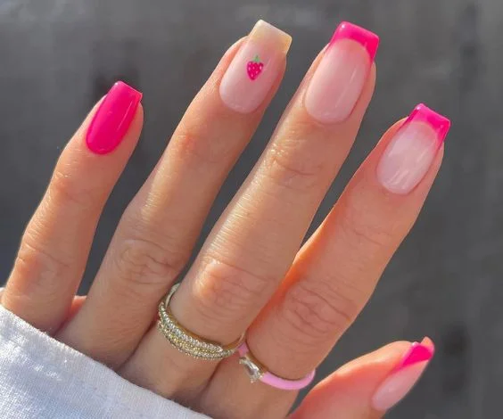 Strawberry Soda Pink Nails