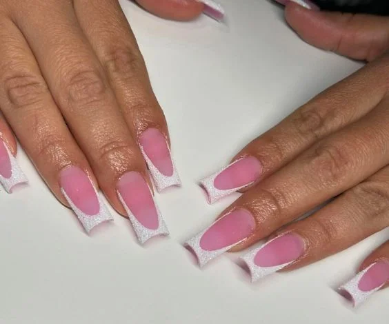 Sugar Frenchies Pink Nails