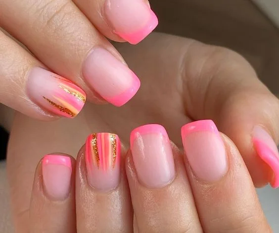 Summer Fun Pink Nails