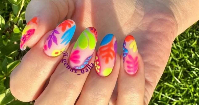 Tie and Dye Dip Nail Ideas