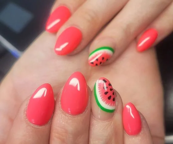  Watermelon Acrylic Nails