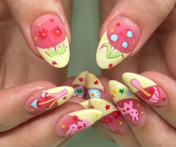 Whimsy French Acrylic Nails